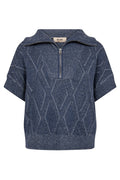 Salma SS Knit Vest | Crown Blue | Strik fra Mos Mosh