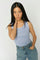 Elaine Seamless Silk Tank Top | Brunnera Blue | Mos Mosh