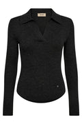 Ronika Wool Knit Polo | Phantom | Strik fra Mos Mosh – nedsat