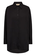 Danika Stripe Rhin Shirt | Black | Skjorte fra Mos Mosh – nedsat