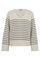 Bine LS V-Neck Stripe Knit | Ecru | Mos Mosh