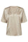 Evie V-Neck Satin Blouse | Feather Gray | Mos Mosh