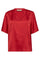 Evie V-Neck Satin Blouse | Chinese Red | Mos Mosh