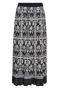 Morella Linocut Skirt | Salute Navy | Nederdel fra Mos Mosh