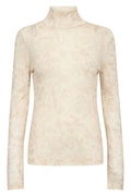 Xinna Fleur Turtleneck | Oxford Tan | T-shirt fra Mos Mosh