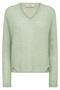Mape Sophia V-Neck Knit | Frosty Green | Strik fra Mos Mosh