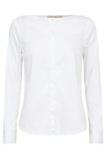 Manda Boatneck Shirt | White | Skjorte fra Mos Mosh