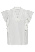 Sunrisecc Frill SS V-Top 503951 | Off white | Co'couture