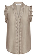 Reggiecc Frill Top 503899 | Taupe | Co'couture