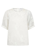 Novincc Emb SS Blouse 503847 | Off white | Co'couture