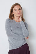 Mannycc Lurex Emb L/S Tee 504373 | Silver | Co'couture