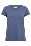 Arden Organic O-Neck Tee | Crown Blue | T-shirt fra Mos Mosh