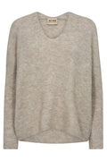 Thora V-Neck Knit | Feather Gray | Strik fra Mos Mosh