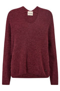 Thora V-Neck Knit | Cabernet | Strik fra Mos Mosh
