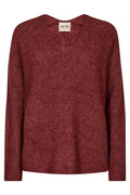 Thora V-Neck Knit | Russet Brown | Strik fra Mos Mosh