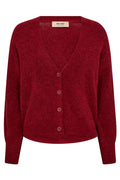 Thora V-Neck Knit Cardigan | Rhythmic Red | Strik fra Mos Mosh