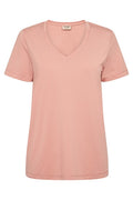 Dala V-SS Basic Tee | Peachy | T-shirt fra Mos Mosh