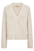 Rola Bine V-Neck Knit Cardigan | Ecru | Strik fra Mos Mosh