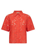 Lia River SS Lace Shirt | Spicy Orange | Skjorte fra Mos Mosh
