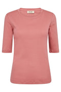 Mali O-neck 3/4 Sleeve Tee | Dusty Rose | T-shirt fra Mos Mosh