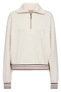 Georgia LS Zip Sweatshirt | Ecru | Sweats fra Mos Mosh