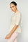 Thora SS O-Neck Frill Knit | Ecru | Mos Mosh