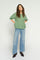 Thora SS O-Neck Frill Knit | Turf Green | Mos Mosh