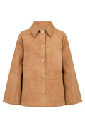 Justina Suede Jacket | Tan | Jakke fra Mos Mosh