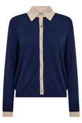 Relena Prep Flip Knit Cardigan | Salute Navy | Strik fra Mos Mosh