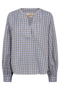 Yen Check Blouse | Ultramarine | Bluse fra Mos Mosh