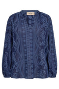 Gata Allo Blouse | Crown Blue | Bluse fra Mos Mosh