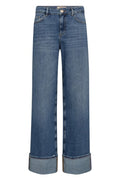 Dara Turn-up Jeans 34' | Mid Blue | Jeans fra Mos Mosh