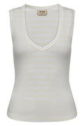 Elle V-neck Tank Top | Ecru | Bluse fra Mos Mosh