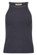 Imanja Caliz Plain Knit Top | India ink | Strik fra Mos Mosh