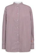 Karis Slim Stripe Shirt | Cabernet | Skjorte fra Mos Mosh