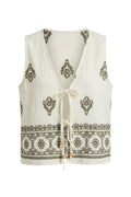 Embroidery Top  | Beige | Top fra Atelier C – nedsat