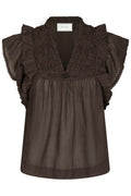 Jayla S Voile Top | Dark Brown | Bluse fra Neo Noir