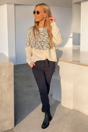 Lilia Knit | Crema/Grigio | Strik fra Marta du Chateau