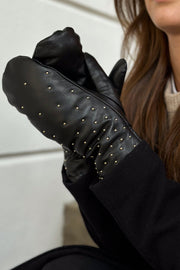 Mittens w. micro studs 16002 | Sort | Mittens w. micro studs fra Depeche