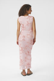 Tiranna Big Flower Mesh Dress | Light Pink | Kjole fra Neo Noir