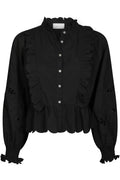 Petrine Embroidery Blouse | Black | Bluse fra Neo Noir – nedsat