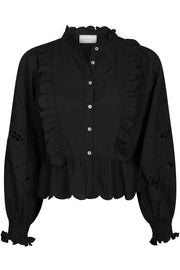 Petrine Embroidery Blouse | Black | Bluse fra Neo Noir