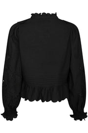 Petrine Embroidery Blouse | Black | Bluse fra Neo Noir