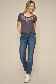 Ashley Imera Jeans Ankle | Dark Blue | Jeans fra Mos Mosh