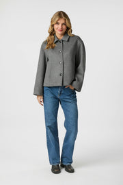 Hamra Wool Jacket | Grey Melange | Jakke fra Neo Noir