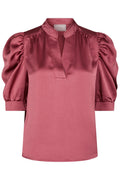 Roella Heavy Sateen Blouse | Cherry Pink | Bluse fra Neo Noir