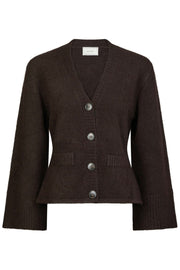 Pixie Knit Cardigan | Dark Brown | Strik fra Neo Noir