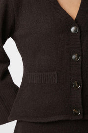 Pixie Knit Cardigan | Dark Brown | Strik fra Neo Noir