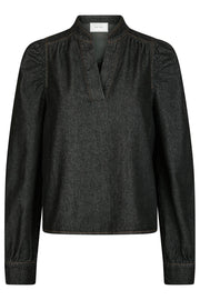 Rosslyn Denim Blouse | Dark Blue | Bluse fra Neo Noir