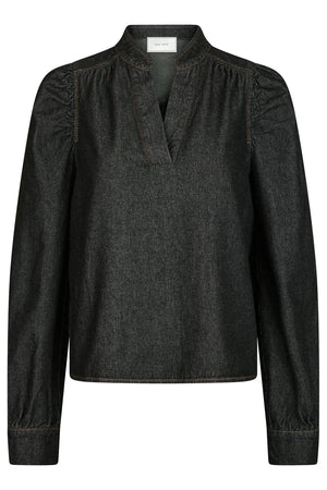 Rosslyn Denim Blouse | Dark Blue | Bluse fra Neo Noir